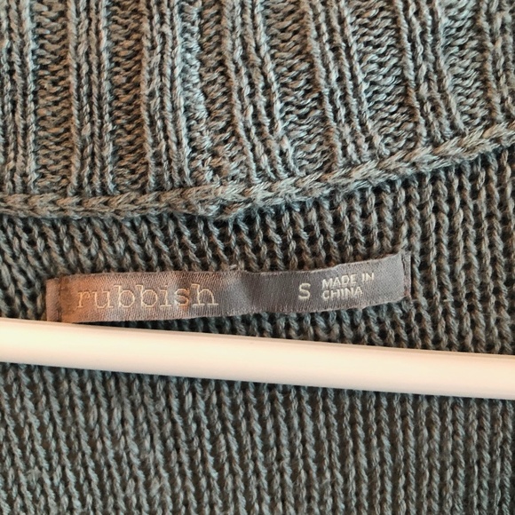 NWOT Gray-Green Open Front Knit Cardigan - Picture 4 of 4